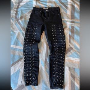 Topshop Jamie Extreme Lace-Up Skinny Jeans